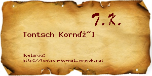 Tontsch Kornél névjegykártya