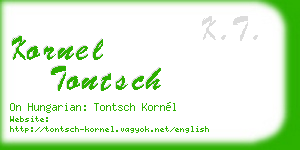 kornel tontsch business card