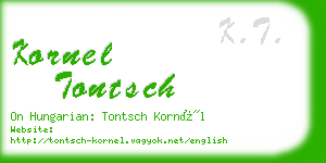 kornel tontsch business card